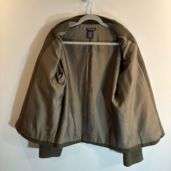 VERGE Sz M Barn Style Jacket Wool Blend Zip Up Pockets Lined Long Sleeve Unisex - Picture 7 of 7